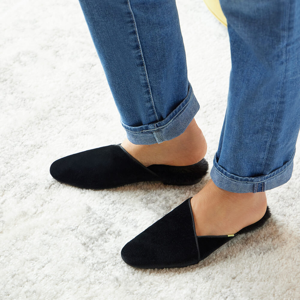 Luvons luxury slippers in black