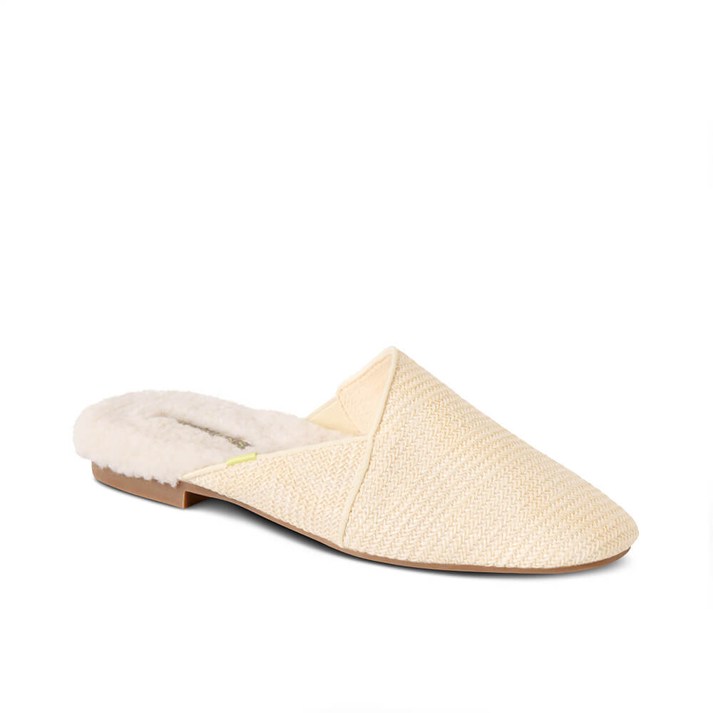 Devon Raffia Cream Washable Slippers for Women | Luvons