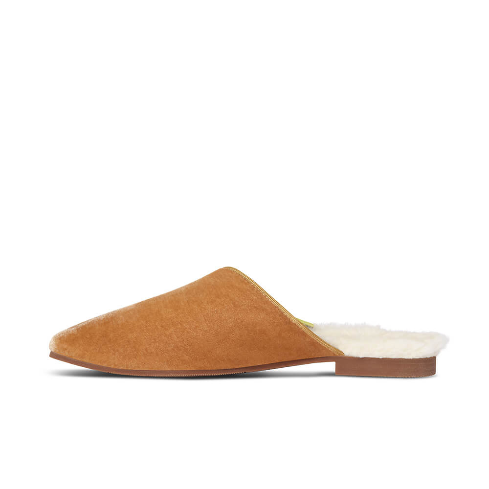 Luvons' Devon Camel Luxury Velvet Slippers – Cozy Washable